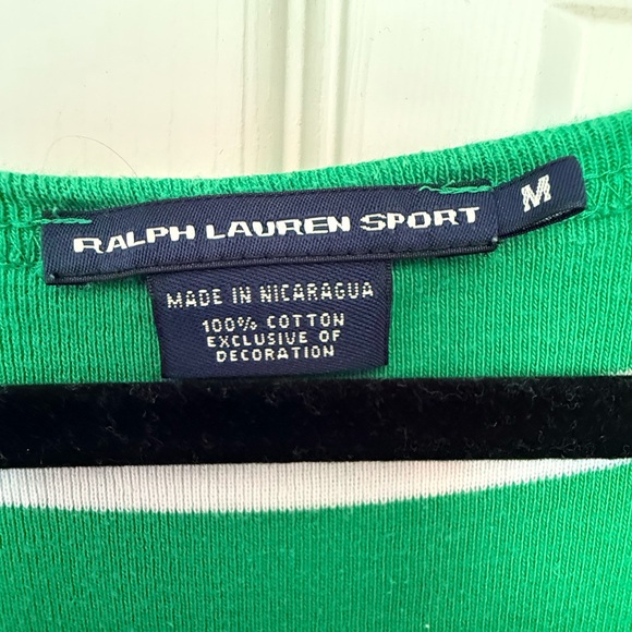 Ralph Lauren Sport Green White Striped Tank Dress Medium Cotton Casual Summer - Picture 4 of 9